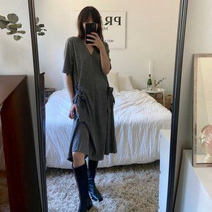 Zara Trafaluc Houndstooth Side Tie Dress